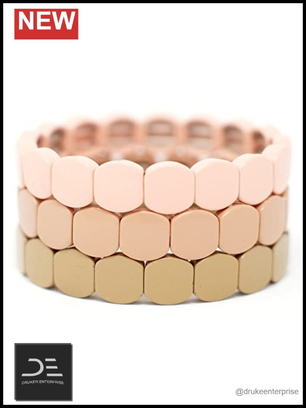 Stackable Enamel Bangle Bracelets for Women - Gold Metal, Adjustable